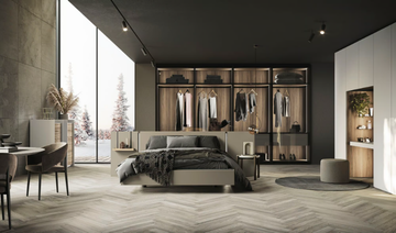 NAIMA - Custom sectional glass and aluminium wardrobe with sliding doors by Guzzini & Fontana - view 3